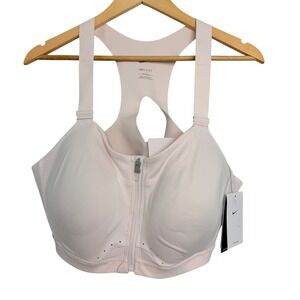 Nike‎ Alpha Women Sports Bra High Support Front Zip Pink DD0436-640 1X C-E